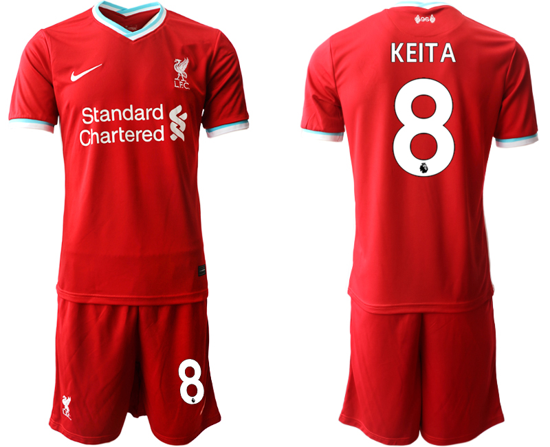 Men 2020-2021 club Liverpool home #8 red Soccer Jerseys